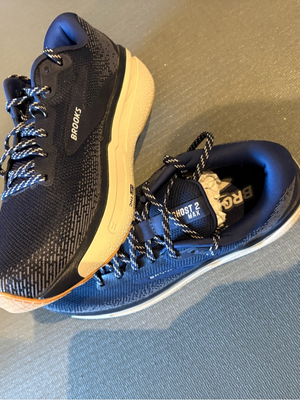Brooks Men's Ghost Max 2 Running Shoes in Navy with White Accents - Picture 3 of 6